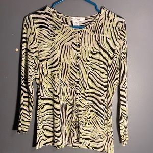 Rafael Zebra Pattern Sheer Blouse M